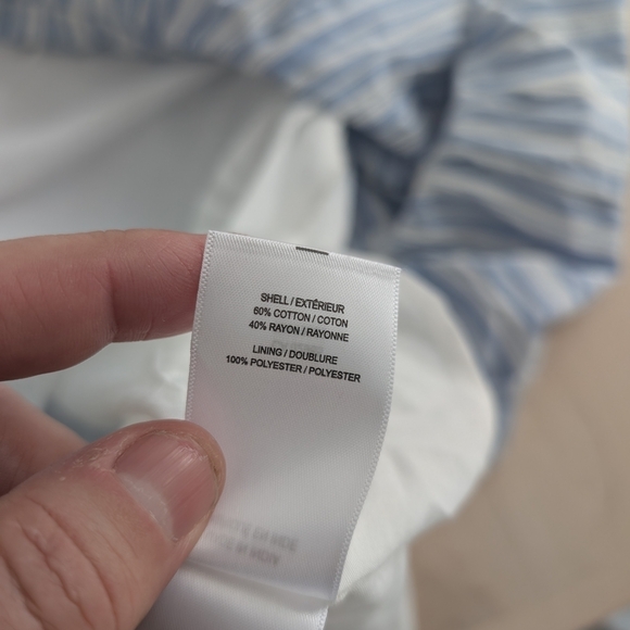 NWT! LUCKY BRAND Blue and White Ruched Midi Sundress - Picture 3 of 12